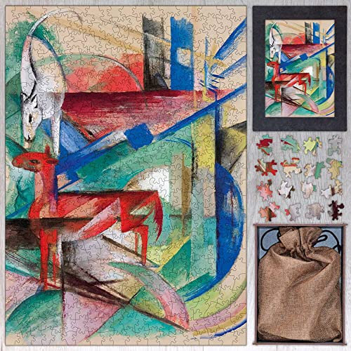 Holzpuzzle Landschaft mit Tieren von Franz Marc, Holzpuzzle für Erwachsene, 750 Teile