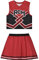 LIKUNGOU Bring It On Cheerleader Uniform RCH Bedrucktes Tanktop Mini Rock Cheer Cosplay Kostüm Schule Mädchen United Cos Outfits für Frauen (L, rot)