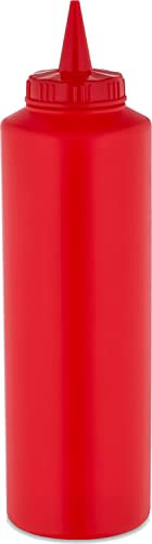 Catergold Plastic Squeezable Sauce Dispenser Coloured Squeeze Bottle 750ml (Red)