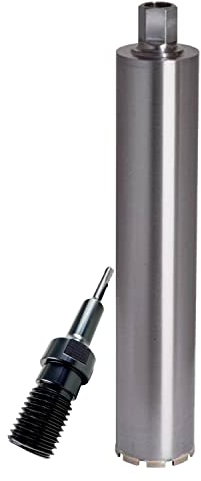 ADT DIAMANTWERKZEUGE | Diamantbohrkrone Economy Line für Beton, Ziegel & Mauerwerk, Kernbohrer mit 9 mm Dach-Segment & 500mm Nutzlänge | Ø 62mm + SDS Plus Adapter