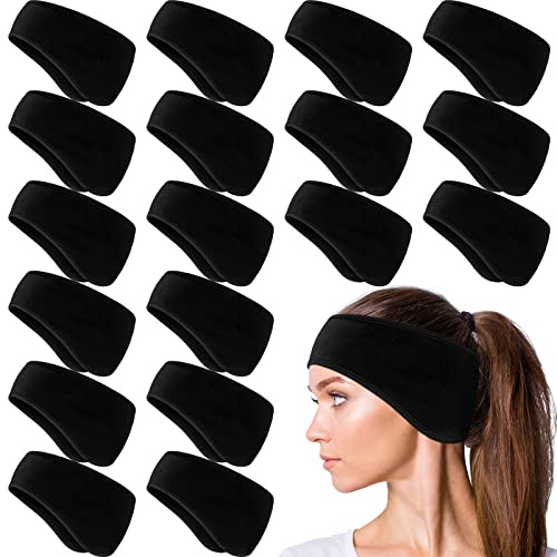 Black Huangdao 24 Pcs Fleece Ear Warmers Headband, Winter Bulk Ear Muffs