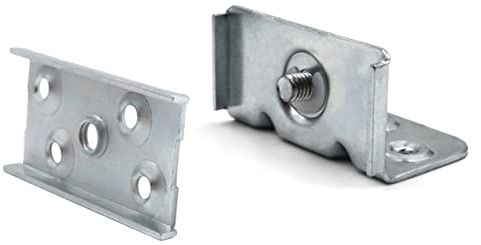 Design61 4er Set Bettbeschläge Bettverbinder Bettbeschlag für Lattenrost Möbelverbinder komplett Set zum Schrauben 65 mm