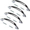 TERF® Traditional Polished Chrome D-Shape Front Fix Pull Handle 100mm (4 inch) Including Fixing Screw for Kitchen Cupboard Cabinet Drawer Wardrobe Door Pull Handle - Pack of 4