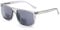 ZAVISH Bifocal Reading Sunglasses Sun Readers Tinted Glasses Mens Classic Square Designer Translucent Grey Frame UV400 Grey Lens & Case +2.00