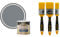Rust-Oleum Universal Gloss Slate Grey 250ml AMZ0118 & Coral 31416 Zero Paint Brushes with No Loss of Bristle Paintbrush Heads 3 Piece Pack Set, Yellow, Set of 3