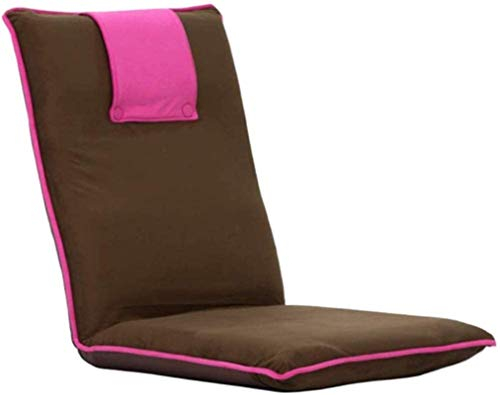 SilteD Leichte Campingstühle, Gartenliegen, Klappstuhl, Lazy Couch, 6-Gang-Verstellbarer Sofasitz, Bodenspiel-Sofa-Loungesessel, Faltbarer Liegestuhl, integrierter Stahlrahmen (Farbe: Rosa) Present