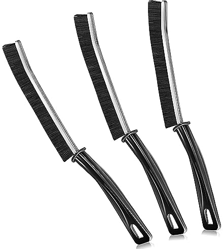 LYINUR 3Pcs Crevice Cleaning Brush, Groove Cleaning Brush Gap Scrubbing Brushes, Hard Bristle Cleaner Brush, Window Door Bathroom Track Slots Gap Thin Cleaning Tool for Home Kitchen Small Spaces