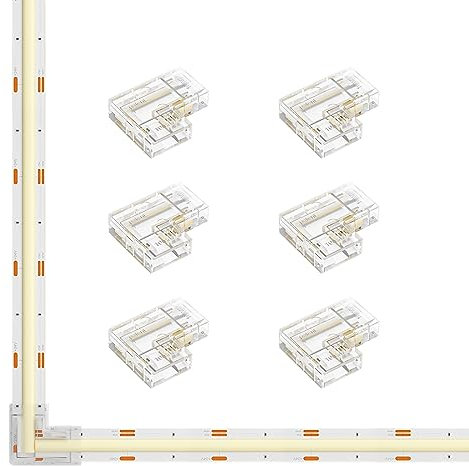 FCOB COB 3pin 10mm L-Shaped Connector Kit - 6 Stück Gapless Connector für Spaltfreies Löten PWM CCT +V C W LED-Streifen