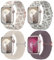 Delidigi 4 Pack Bracelet Tressé Compatible avec Apple Watch 38mm 40mm 41mm 42mm 44mm 45mm 46mm 49mm Femme Homme, Réglable élastique Sport Bracelet pour iWatch Ultra 2/Ultra, Series 10 9 8 7 6 5 4 3 SE