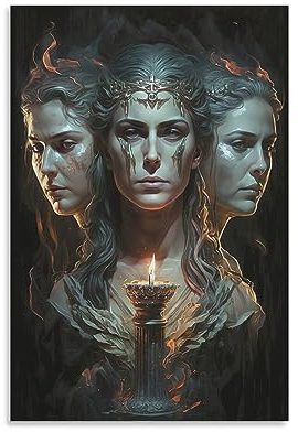 Poster mit griechischer Mythologie, Hekate, Kunstdruck, Wandbild, Malposter zum Aufhängen, Familiendekoration, 20 x 30 cm