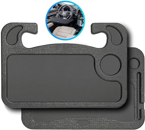 MILIWAN Plateau de Volant de Voiture, Double-Face Plateau Repas Voiture, Portatif Bureau de Volant de Voiture, Table de Volant de Voiture pour Les Repas, La Lecture, Le Travail, l'ordinateur Portable