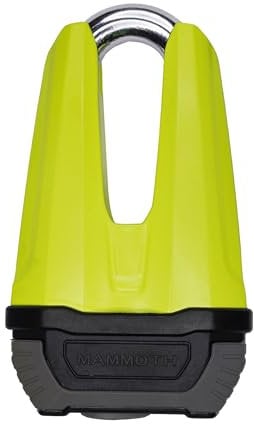 Mammoth Security Sold Secure Gold Disc Lock Renegade Motorcycle Scooter Disc Lock Shackle Padlock HD