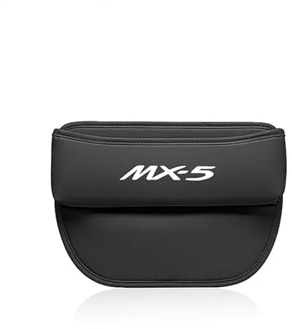 ZAMASS Aufbewahrungsbox für Autositze für Mazda MX-5 Miata NA NB NC ND 1990-2019 2020 2021 2022 2023,Autositz Gap Organizer Storage Box,Seat PU Leder Aufbewahrung Tasche für Kleinigkeiten,A-Black