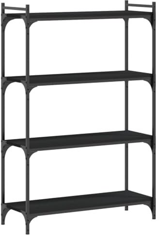 vidaXL Bücherregal 4 Böden Schwarz 80x30x120 cm Holzwerkstoff