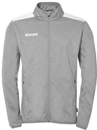 Kempa Herren Emotion 27 Poly Sport-Jacke, Dark Grau Melange/weiß, 164 EU