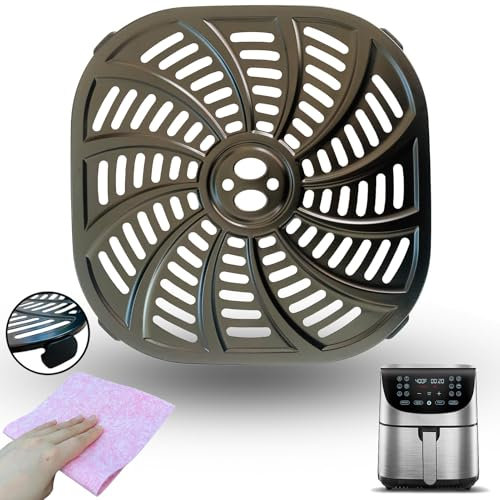 GSZN Sartén para freidora de aire Gourmia GAF778 de 7 cuartos de galón, bandeja de placa de rejilla para freidora de aire mejorada para freidoras de aire Gourmia de 7 cuartos de galón, antiadherente,