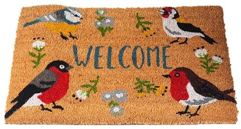 Something Different British Garden Birds Welcome Door Mat (One Size) (Natural)