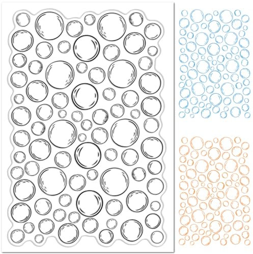 craspire Transparente Stempel Mit Blasen Hintergrund Wiederverwendbar Vintage Retro Stempel Mit Blasenkreisen Und Punkten Transparente Dekorative Silikonsiegel Zum Basteln Scrapbooking Journaling