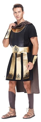 EraSpooky Herren Luxus Römischer Gladiator Kostüm Römischer Kaiser Kostüm Caesar Faschingskostüme für Erwachsene
