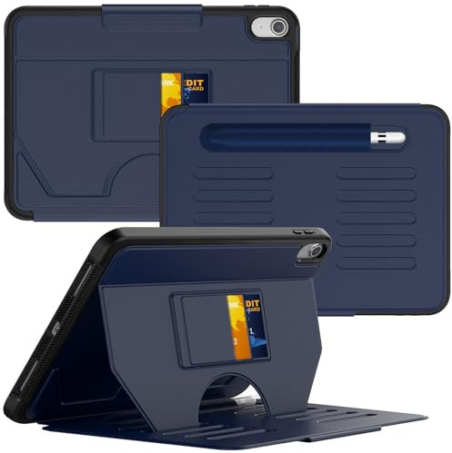 DAORANGE Custodia per iPad (A16) di 11a/10a generazione (11 pollici 2025/10,9 pollici 2022), custodia antiurto aziendale con supporto magnetico, accensione e spegnimento automatico, portapenne, per