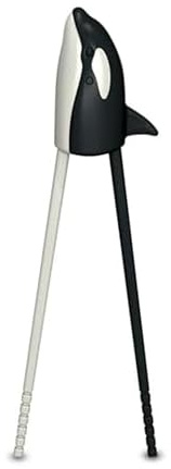 Genuine Fred MUNCHTIME Chopsticks, Orca Whale, Killer Whale, Picky Eater Solutions, Beginner Kids Reusable Chopsticks, Animated, Interactive Design, Fun Gift for Kids