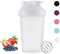 Protein Shaker Bottle, Shaker with Stainless Steel Mixing Ball, BPA- and DEHP-free, Dishwasher Safe, Leakproof Flip On Lid, Black, 400 ml(White)