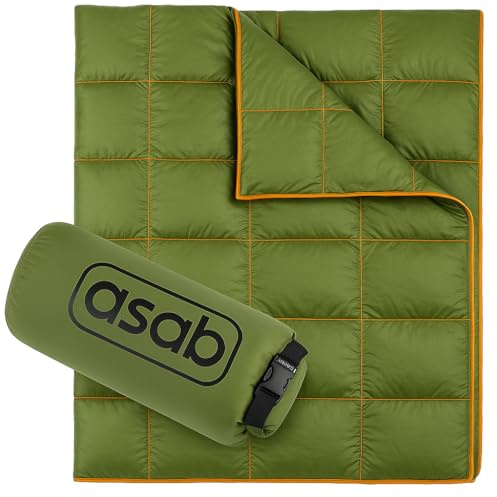 ASAB Down Camping Blanket 203x137cm 650 Fill Power Packable Lightweight & Durable Travel Blanket Cold Weather Compact Puffy Backpacking Warm Sleeping Quilt Camping Blanket for Outdoors Travel Festival