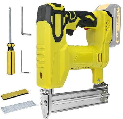 Electric Staple Gun for Dewalt 18v Battery, 18 GA 2-in-1 Nailer & Stapler Gun, 20 Shots Per Minute with 1000 Nials for DIY Project of Upholstery, Home Improvement and Woodworking (No Battery)