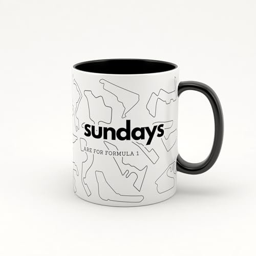 Sundays F1 - Tracks Mug: 'Sundays Are for Formula 1' Racing Fan Gift, Motorsport Mug for Him, Dad, Stocking Filler