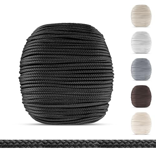 EFIXS Jalousien Schnur 2.2 mm - Schwarz - 10-25 Meter - Hier: 10 Meter - Premium Jalousie Zugschnur - Ersatzschnur für Holz-, Bambus-, & Aluminiumjalousien - Hochwertige Jalousie Kordel