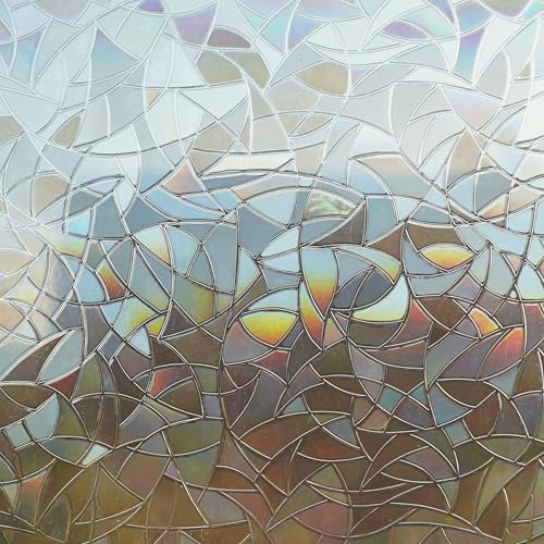 MARAPON® Pellicola per finestra effetto arcobaleno scuro [0,30 x 2 m] con eBook con suggerimenti professionali, adesione statica, pellicola autoadesiva per finestre, pellicola decorativa 3D in vetro