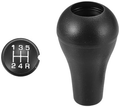 Aputoxz 5-Gang-Schaltgetriebe-Schaltknauf mit Einsatz für Dodge für Dakota 94-09 für Durango 1998-2000 für Ram 1500 2500 für Jeep Wrangler TJ für Cherokee ersetzt 52104174 4446921 Schwarz