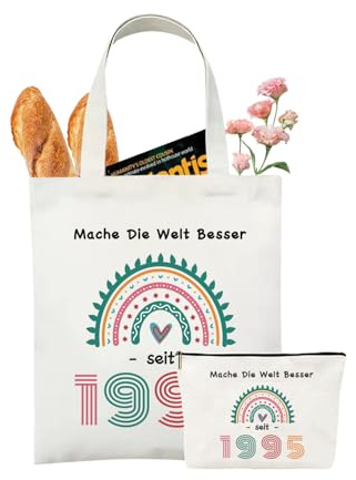 30 Geburtstag Frauen, Geschenk 30. Geburtstag Frau, Geschenkset FüR Canvas Tasche Damen Und Make Up Tasche, Stoffbeutel, Toilettenartikel-Strandtaschen FüR Frauen, Ehefrau, Schwester(2 StüCk)