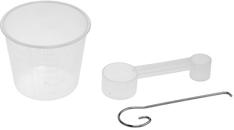 Removedor de gancho para amasar + vaso medidor + cuchara medidora compatible con/pieza de repuesto para máquinas de pan Piebert 52163