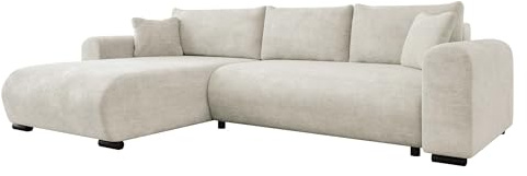 Mirjan24 Ecksofa Merkos, Eckcouch, Couch mit Schlaffunktion und Bettkasten, Wohnlandschaft, Bettfunktion L-Form Sofa, Ottomane universell (Lumo 55)