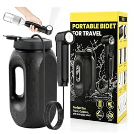 FOTSHARER Tragbares Bidet für unterwegs, elektrisches Hochdruck-Bidet für Erwachsene, 1600-mAh-Akku, zwei einstellbare Sprühmodi, LED-Anzeige, 2,5-l-Tank, IPX6 wasserdichtes Hand-Bidet für Camping