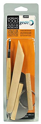 Pébéo - Gédéo 4 Outils de Modelage - Kit Poterie Adulte - Modelage Corps Humain - Mirette Sculpture Argile, Estèque Poterie, Ebauchoir, Fil à Couper