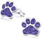 Laimons Mädchen-Ohrstecker Ohrringe Kinderschmuck Hundepfote Pfote mit Glitzer aus Sterling Silber 925 (Lila)