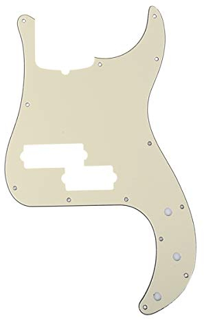 Musiclily Pro 5-Saiter 13 Löcher P Bass Pickguard PB-style Schlagbrett für Fender American Precision Bass,3 lagig Creme