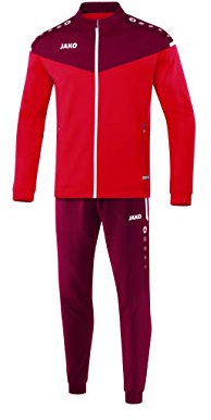 JAKO Herren Trainingsanzug Polyester Champ 2.0, Rot/Weinrot, 4XL