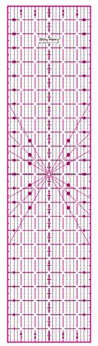 Shiny Merry Trasparente Antiscivolo in Acrilico Quilting Righello per Il Taglio di precisione, Artigianato con Rosa e Nero griglia 6 x 24 Pollici