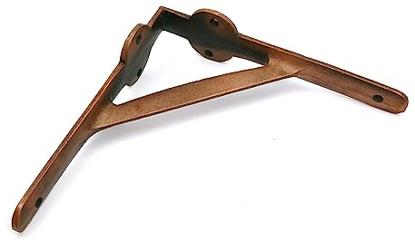 Oakcrafts - Pair of Gallows Shelf Brackets Antique Cast Iron with a Copper Finish (8.25 x 8.25 / 210mm x 210mm)