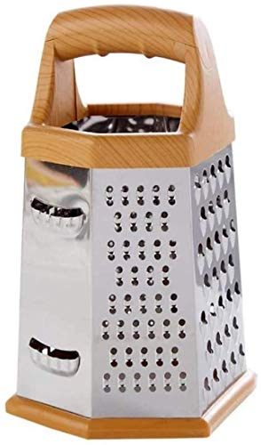 Grater Box 6 Sided Stainless Steel 8 Inch Julienne Cheese and Parmesan Grater Ginger Shredder Vegetables