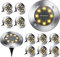 12 Pezzi Luce Solare da Giardino, BrizLabs 8 LEDs Solari Luci Faretti Terra Incasso Esterno Lampada Solare Impermeabile Bianco Caldo Luce Sepolta per Vialetto Scala Cortile Paesaggio Prato Strade