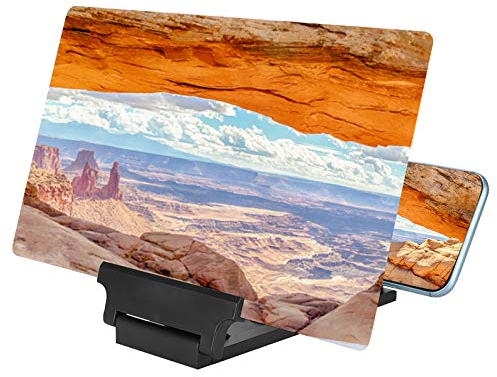 Telefonverstärker, F6 2-4 Mal verstärken Tragbares Klappdisplay HD-Acryllinse Handy-Bildschirm Videolupe Halterung Verstärker