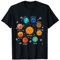 Sonnen System mit Jupiter Pluto und Mars - Klassisches, wissenschaftliches T-Shirt mit V-Ausschnitt und Kurzarm - Unisex, Schwarz, S