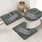 3 Teiliges Badteppich Set Grünes Vintages Retro-Farmhouseen-Tür-Lustiges Zitat „Gegangenes Angeln“. Anti-Rutsch Contour Badteppich Waschbar Wc-Deckelbezug Badteppich