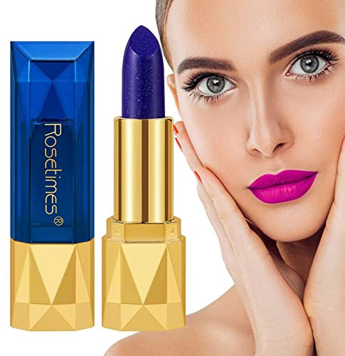 JINGLING Magischer Blauer Lippenstift | Lippenstift mit blauem Schimmer | (Blau in Pink geändert) Lip Stain Gloss Feuchtigkeitsspendendes und langanhaltendes, wasserfestes Lippenbalsam-Make-up