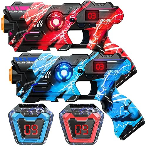 OSALON Laser Tag Guns Set of 2 with Digital LED Score Display Vest Multi-Functional Laser Tag Fun Indoor&Outdoor Toys for Kids Ages 8 9 10 11 12+ Years Old Boys Girls Teens Adults Birthday Gift