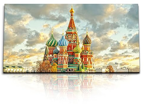 Paul Sinus Kunstdruck Bilder 120x60cm Basilius Kathedrale Moskau Roter Platz Russland